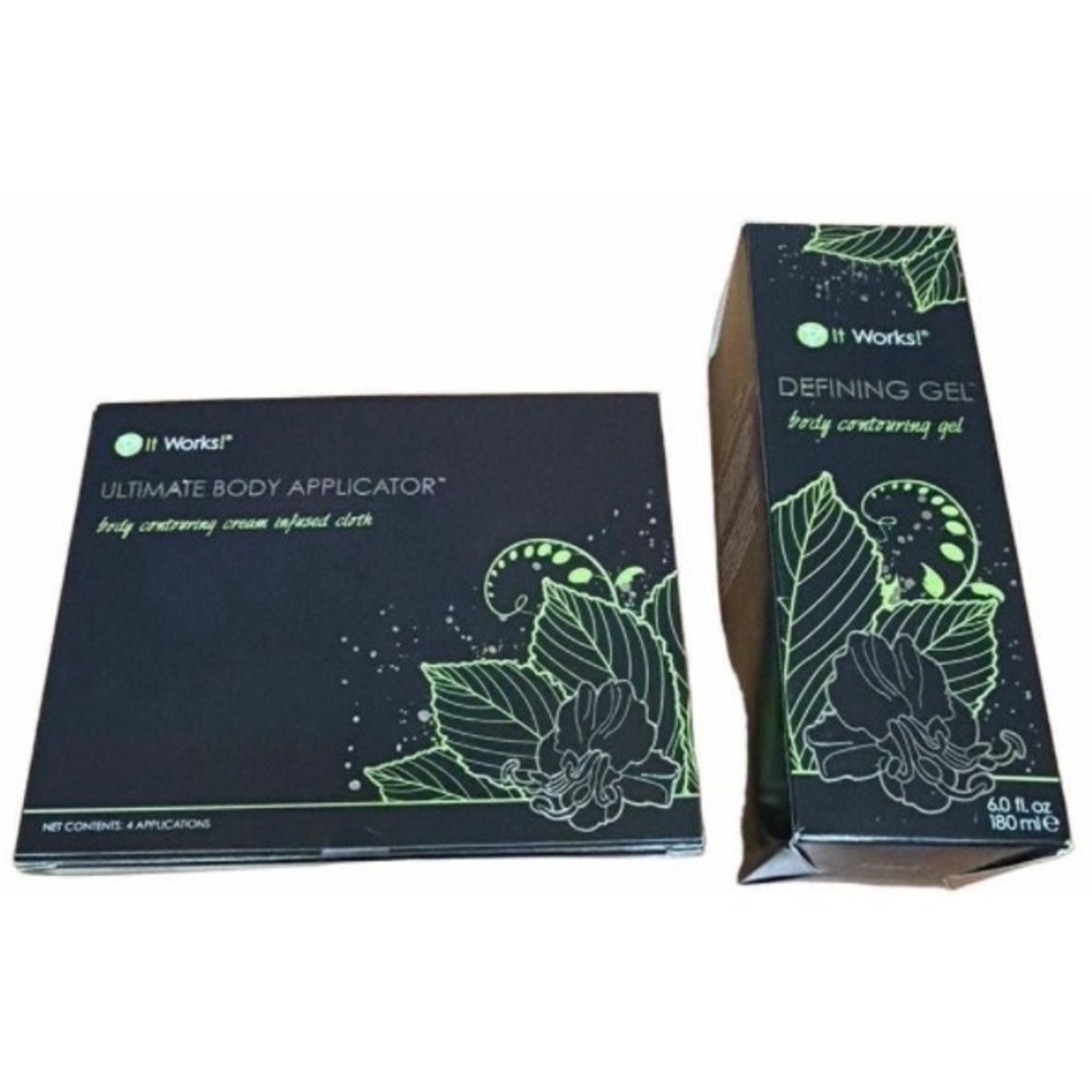 It Works! Ultimate Body Applicator 4 Wraps and Defining Gel 6oz Set New Unopened